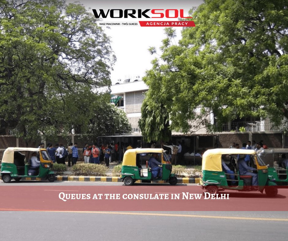 Queues at the consulate in New Delhi