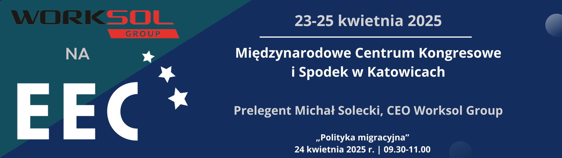 Worksol na XVII Europejskim Kongresie Gospodarczym – zapraszamy do Katowic 23-25 kwietnia 2025 r.