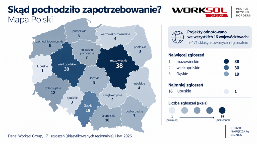 Skąd pochodziło zapotrzebowanie? Mapa Polski